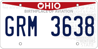 OH license plate GRM3638