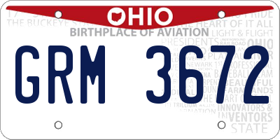 OH license plate GRM3672