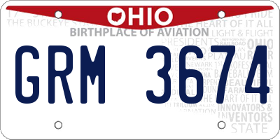 OH license plate GRM3674