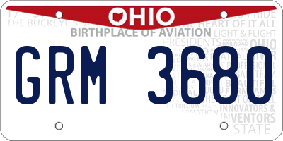 OH license plate GRM3680