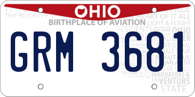 OH license plate GRM3681