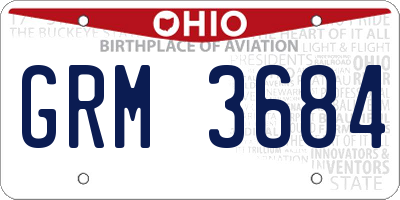 OH license plate GRM3684