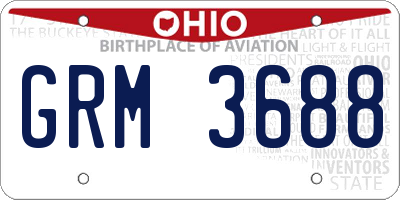 OH license plate GRM3688