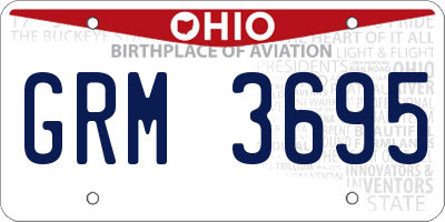 OH license plate GRM3695