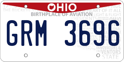 OH license plate GRM3696