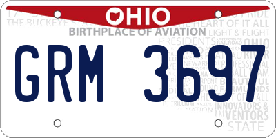 OH license plate GRM3697