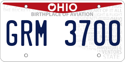 OH license plate GRM3700