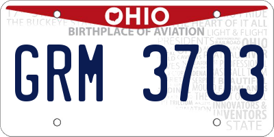 OH license plate GRM3703