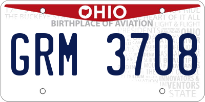 OH license plate GRM3708