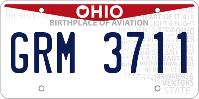 OH license plate GRM3711