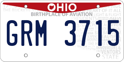 OH license plate GRM3715