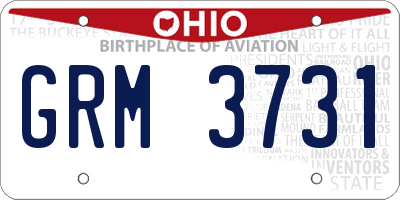 OH license plate GRM3731
