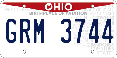 OH license plate GRM3744