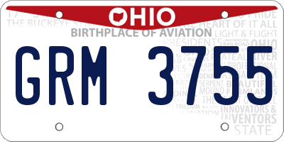 OH license plate GRM3755
