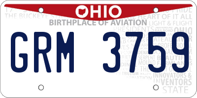 OH license plate GRM3759
