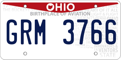 OH license plate GRM3766