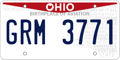 OH license plate GRM3771