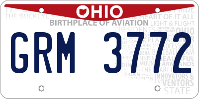 OH license plate GRM3772