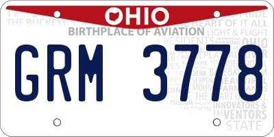 OH license plate GRM3778