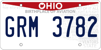 OH license plate GRM3782