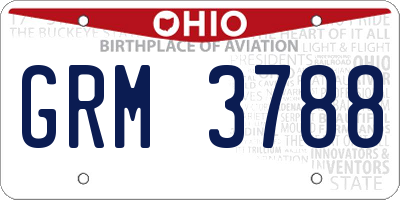 OH license plate GRM3788
