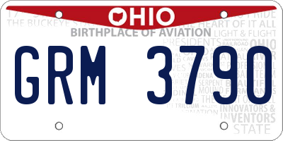 OH license plate GRM3790