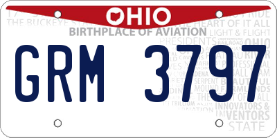 OH license plate GRM3797