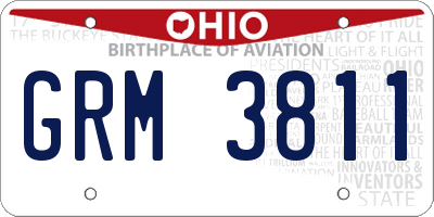 OH license plate GRM3811