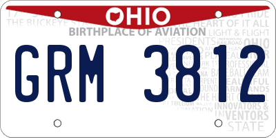 OH license plate GRM3812