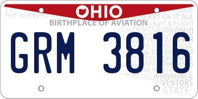 OH license plate GRM3816