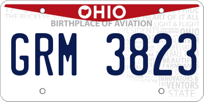 OH license plate GRM3823