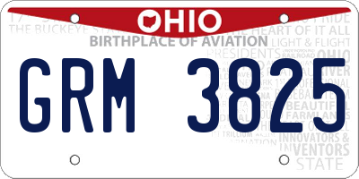 OH license plate GRM3825