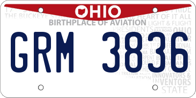 OH license plate GRM3836