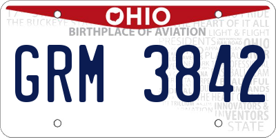 OH license plate GRM3842