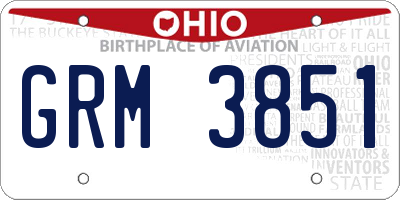 OH license plate GRM3851