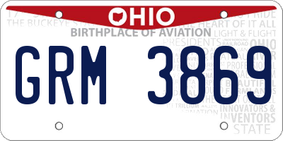 OH license plate GRM3869