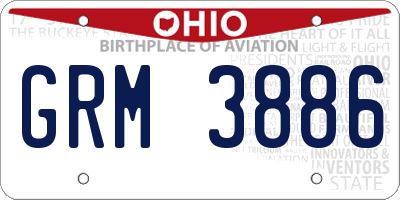 OH license plate GRM3886