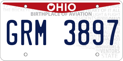 OH license plate GRM3897