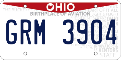 OH license plate GRM3904