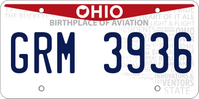 OH license plate GRM3936