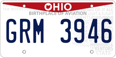 OH license plate GRM3946