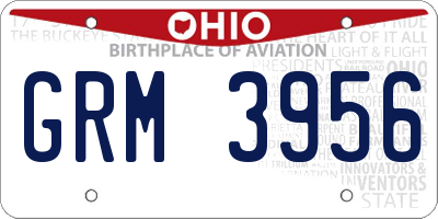 OH license plate GRM3956