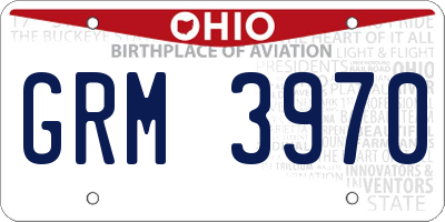OH license plate GRM3970