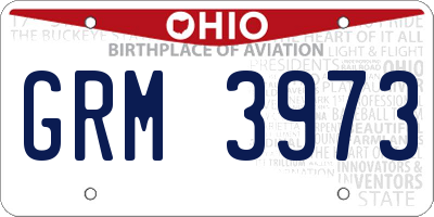 OH license plate GRM3973