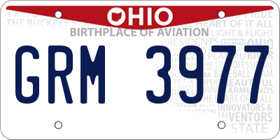 OH license plate GRM3977