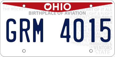 OH license plate GRM4015