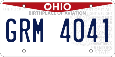 OH license plate GRM4041
