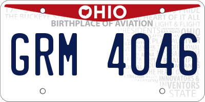 OH license plate GRM4046