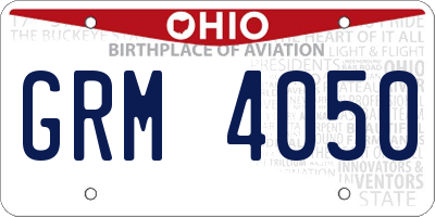 OH license plate GRM4050