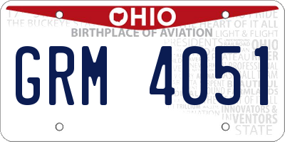 OH license plate GRM4051
